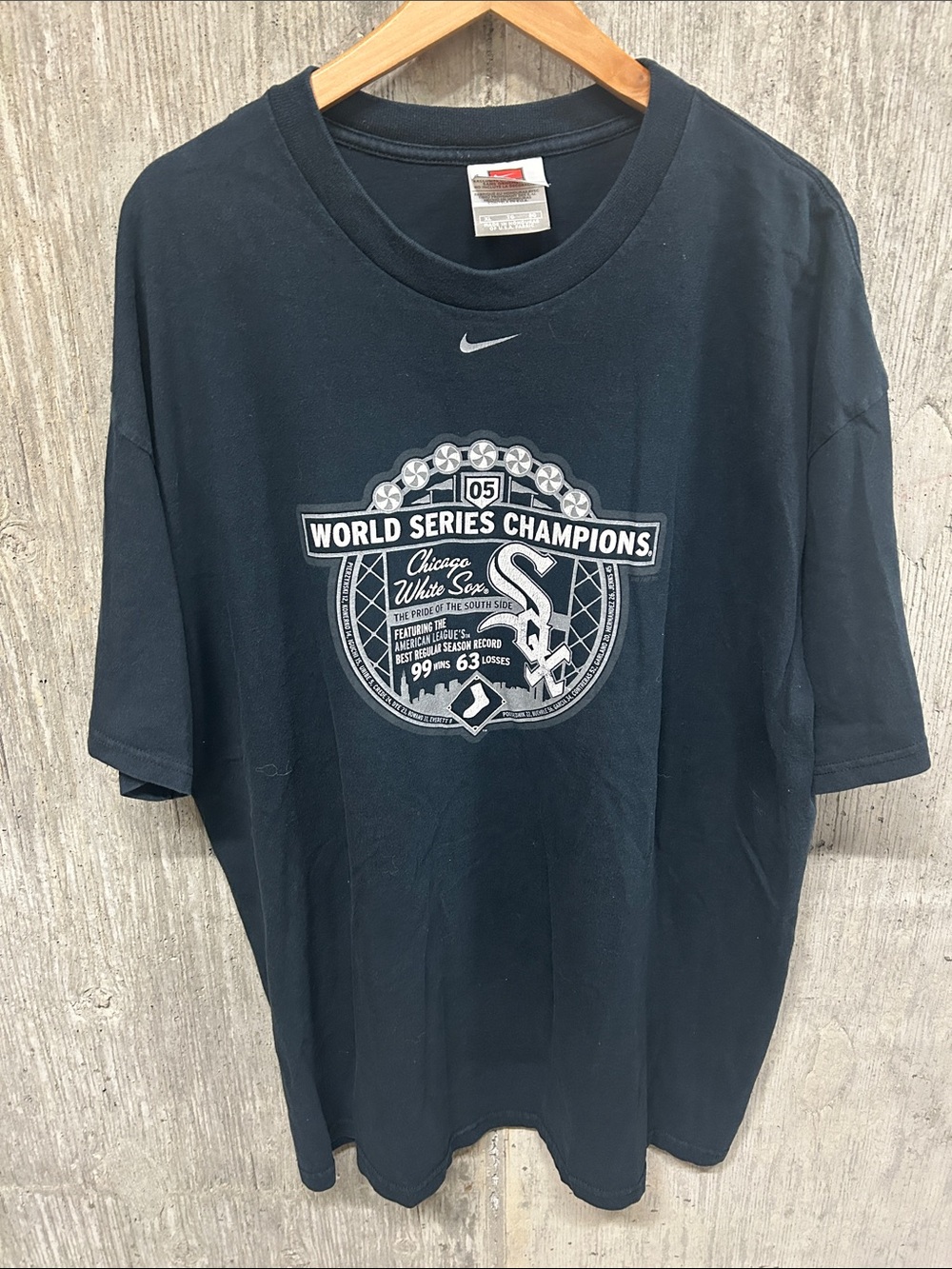 Nike Black Chicago White Sox 2005 World Series Champions Tee XL